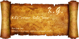 Körner Gábor névjegykártya