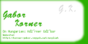 gabor korner business card