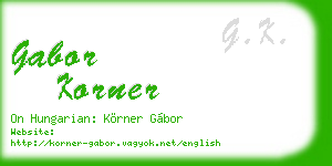 gabor korner business card